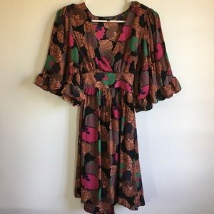 Designer Betsey Johnson Floral Print Wrap dress